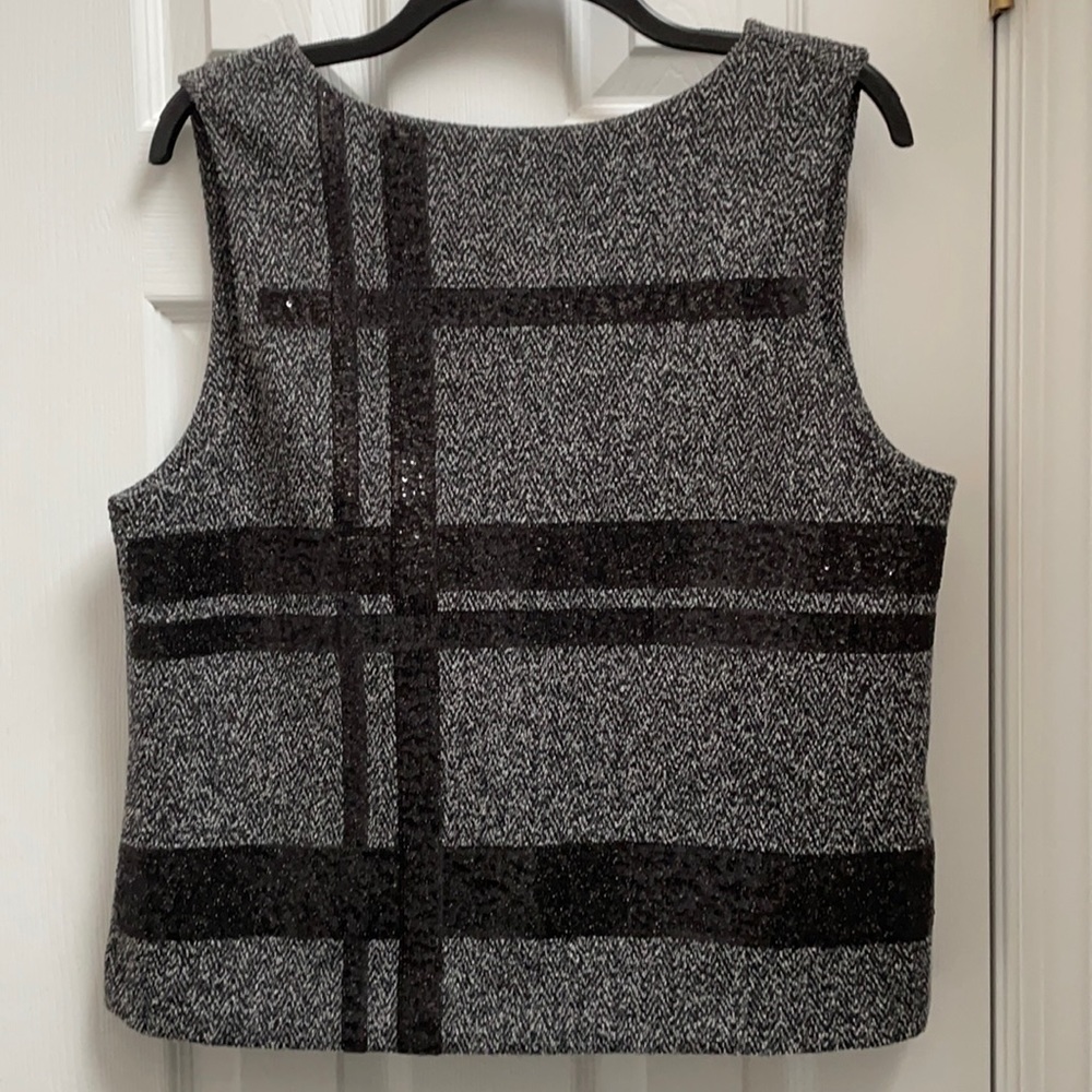 Banana Republic Black Textured Sequin Top
